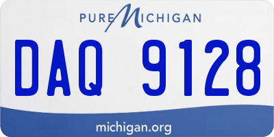 MI license plate DAQ9128