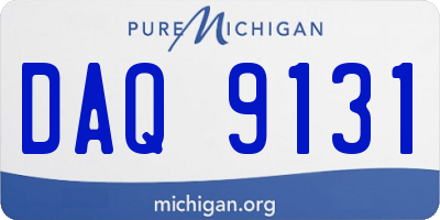 MI license plate DAQ9131