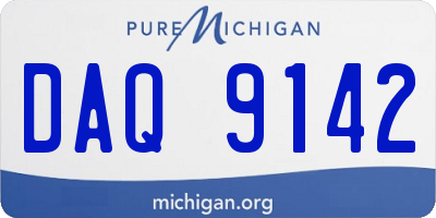 MI license plate DAQ9142