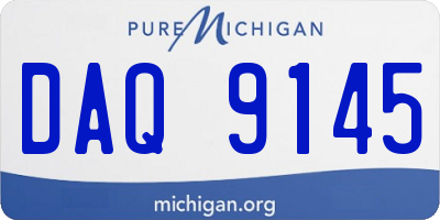 MI license plate DAQ9145