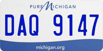 MI license plate DAQ9147