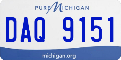 MI license plate DAQ9151