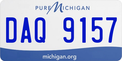 MI license plate DAQ9157