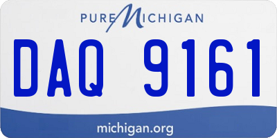 MI license plate DAQ9161