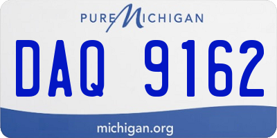MI license plate DAQ9162
