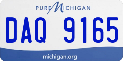 MI license plate DAQ9165