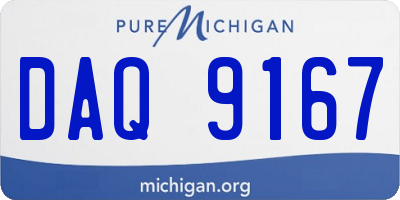 MI license plate DAQ9167