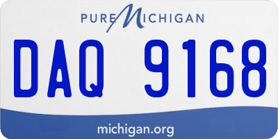 MI license plate DAQ9168