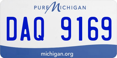 MI license plate DAQ9169
