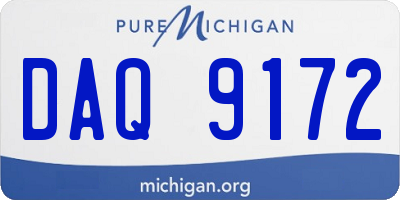 MI license plate DAQ9172