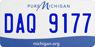 MI license plate DAQ9177