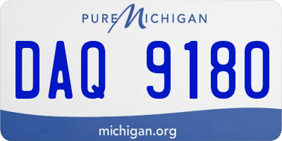 MI license plate DAQ9180