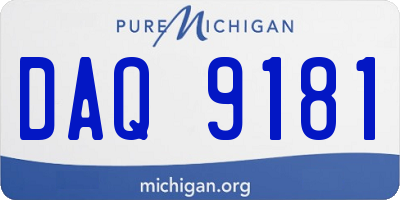 MI license plate DAQ9181