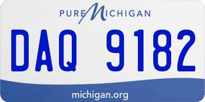 MI license plate DAQ9182