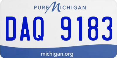 MI license plate DAQ9183