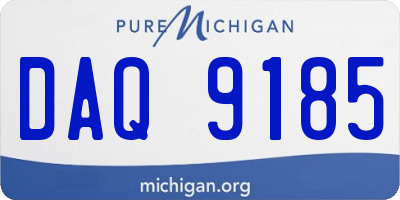 MI license plate DAQ9185