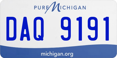 MI license plate DAQ9191
