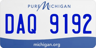 MI license plate DAQ9192