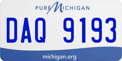 MI license plate DAQ9193
