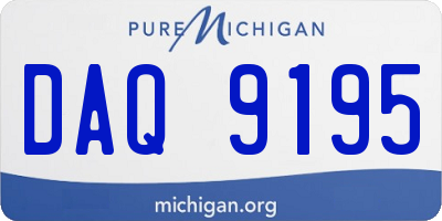 MI license plate DAQ9195