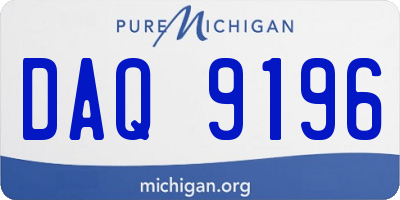 MI license plate DAQ9196