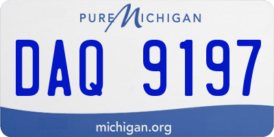 MI license plate DAQ9197