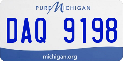 MI license plate DAQ9198