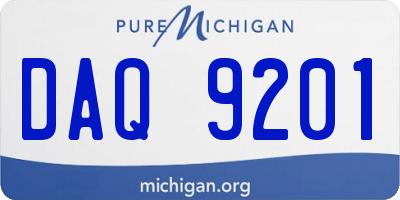 MI license plate DAQ9201