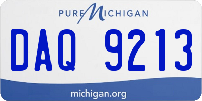 MI license plate DAQ9213
