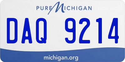 MI license plate DAQ9214