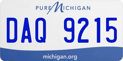 MI license plate DAQ9215