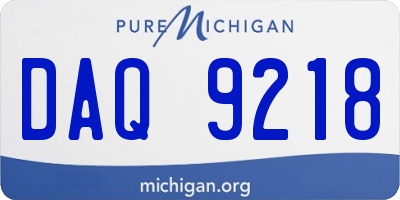 MI license plate DAQ9218
