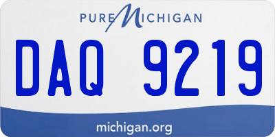 MI license plate DAQ9219