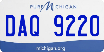 MI license plate DAQ9220