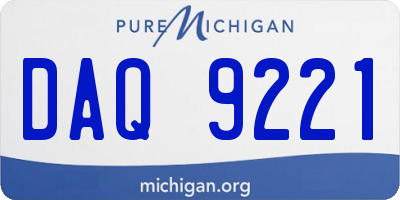 MI license plate DAQ9221