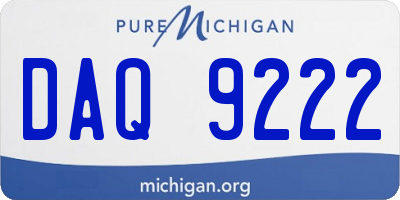 MI license plate DAQ9222