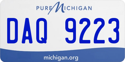 MI license plate DAQ9223