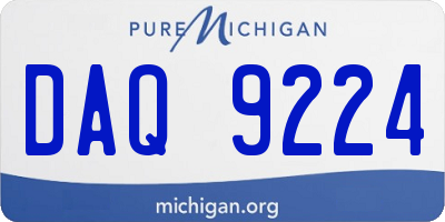 MI license plate DAQ9224