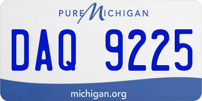 MI license plate DAQ9225