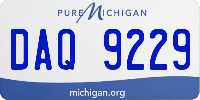 MI license plate DAQ9229