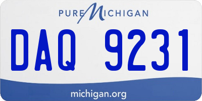 MI license plate DAQ9231