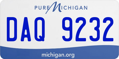 MI license plate DAQ9232