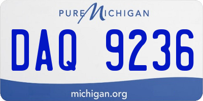 MI license plate DAQ9236