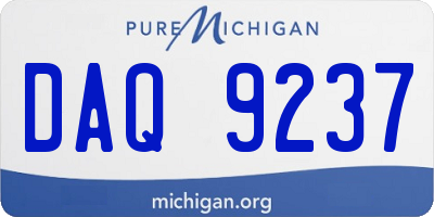 MI license plate DAQ9237