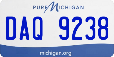 MI license plate DAQ9238