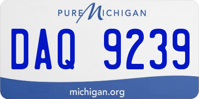MI license plate DAQ9239