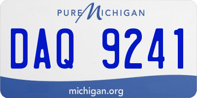 MI license plate DAQ9241