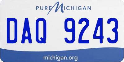 MI license plate DAQ9243