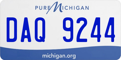 MI license plate DAQ9244