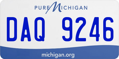 MI license plate DAQ9246